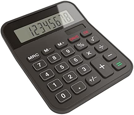 Калкулатор за работна површина, LCD Angled Display 8 -цифрен калкулатори за канцеларии, основен калкулатор со двојно напојување, формат на големи копчиња - 4,13 ”x 5,24” инчи, тр