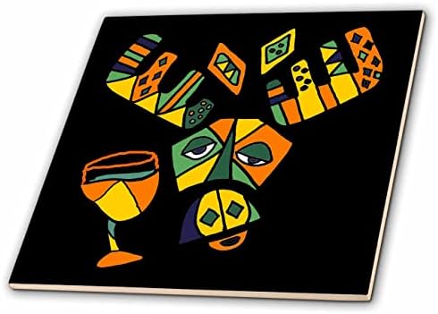 3дроза Кул смешни Лос Пиење Вино Апстрактен Кубизам Пикасо Стил Уметност-Плочки