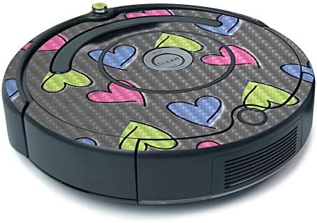 Кожа на јаглеродни влакна од Moundyskins за Irobot Roomba 675 Минимална покриеност - Girly | Заштитна, издржлива завршница на јаглеродни влакна | Лесен за примена, отстранување и пр?