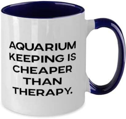 Loveубов Аквариум чувајќи подароци, чувањето на аквариумот е поевтино од терапијата, аквариумот чувајќи два тона 11oz кригла од