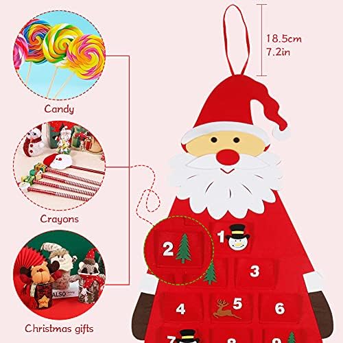 Божиќ Доаѓањето Календар За Деца, Се Чувствува Дедо Мраз Доаѓањето Календар со 24 Џебови, Ѕид Виси Одбројувањето До Божиќ Календар
