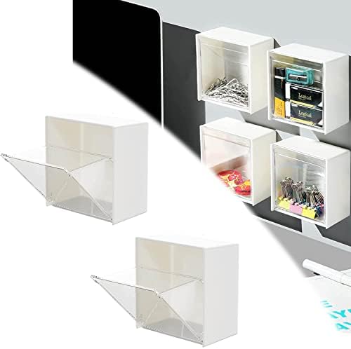 Кутија за складирање на Zhangzhi Wally Monters, удобен wallид монтиран од кадар, пластична држач за складирање на памук, памук, организатор на повеќенаменски со јасен капак