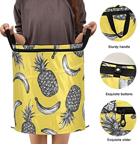 Банана ананас лето поп -поп -алишта за перење алишта со капакот за складирање на капакот, склопувачка торба за перење алишта за кампување во хотелски