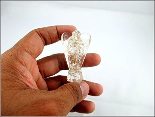 Jet Energized автентичен кристален кварц оргон ангел 2 кристални скапоцени камења бакарни метални мешавини ретки лековити позитивни