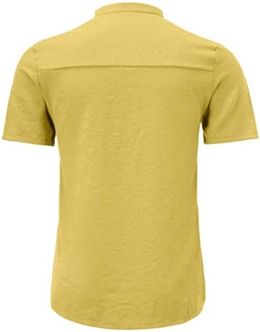 Копче за кратки ракави за бебиња, летни машки обични цврсти бои памучни постелнини врвови блузи маици плус големина