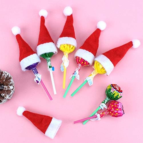 Среќна шапка За Дедо Мраз 24 парчиња Мини Капи За Дедо Мраз Божиќна Капа Бонбони За Лижавчиња Покрива Обвивки За Лижавчиња Блузи За Божиќна Забава