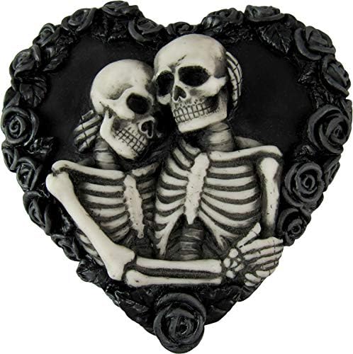 DWK - да се има и да се држи - прекрасни loversубители на готски скелети кои прифаќаат на црна роза од розово држење на накит за накит,