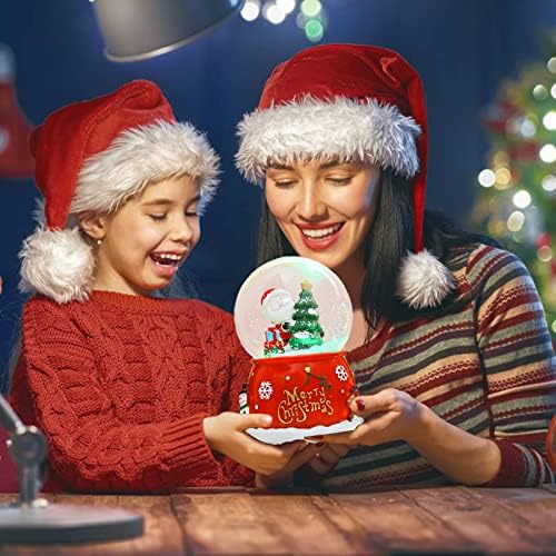 Божиќни снежни глобуси, 3,14 инчи музички снежни глобуси со 8 музика за Божиќен декор за дома, девојки момчиња Деца внуци бебиња роденденски