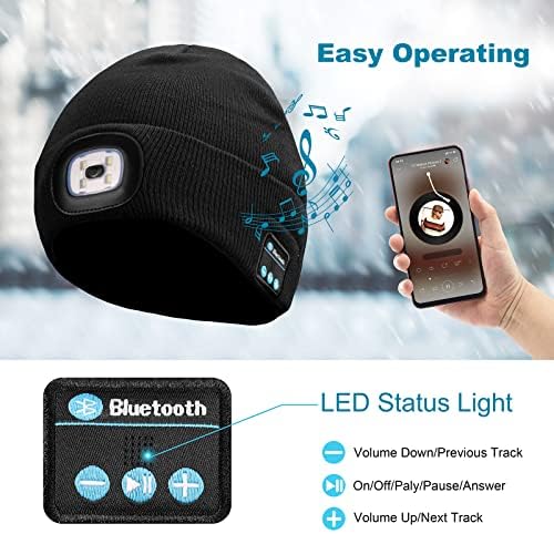 Окатома Bluetooth Beanie Шапка Со Лесни Слушалки Уникатни Технолошки Подароци За Мажи Тато Него Тинејџерки Божиќни Чорапи