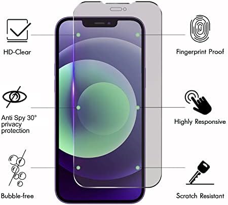 [5-во-1] Дизајниран за Iphone 14 Pro Кристално Чист Случај со MAGSAFE [Заштита Од Воена Капка] + 2x 9H Заштитник На Екранот За Приватност [Анти Шпион] + 2x 9H Заштитник На Објективот з?