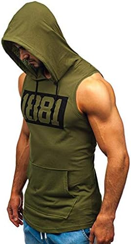 Badhub Mens Vest Hoodie Casual Casual Pulverover Gym Athertic Solid Clumstring Hoodswemshirt со џеб