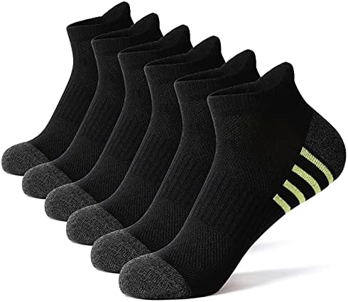 Гленмеарл Менс и женски глужд Атлетик за трчање чорапи памучни спортски чорапи 6 пакувања