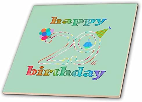 3дроза Среќен 29-ти Роденден, Кекс Со Свеќа, Балони, Капа, Шарени-Плочки