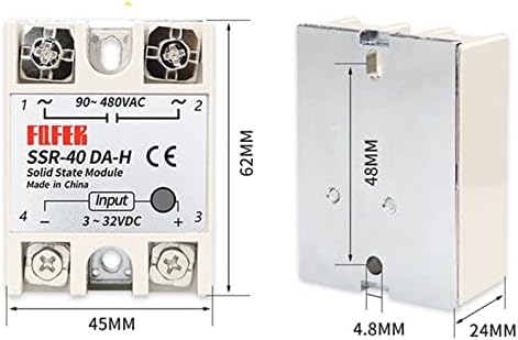 NHOSS 1PCS Solid State Relay SSR-10DA-H 10A всушност 3-32V DC-90-480V AC SSR 10DA 15DA 25DA 40DAH Реле