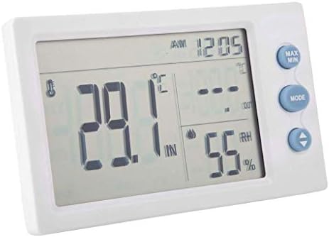 UXZDX CUJUX Внатрешен Термометар, Монитор За Влажност На Температурата, Задно Осветлување На Мерачот На Влажност, Хигрометар За Термометар