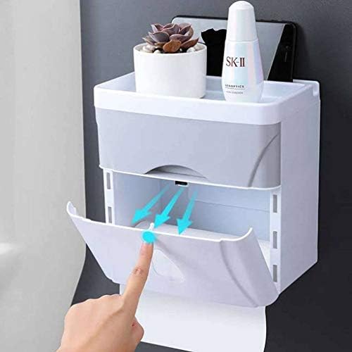 Држач за тоалетна хартија fxbza без дупчење wallид монтирање на тоалетот за тоалети, само лепило за хартија за хартија за бања хотел кујна тоалетна
