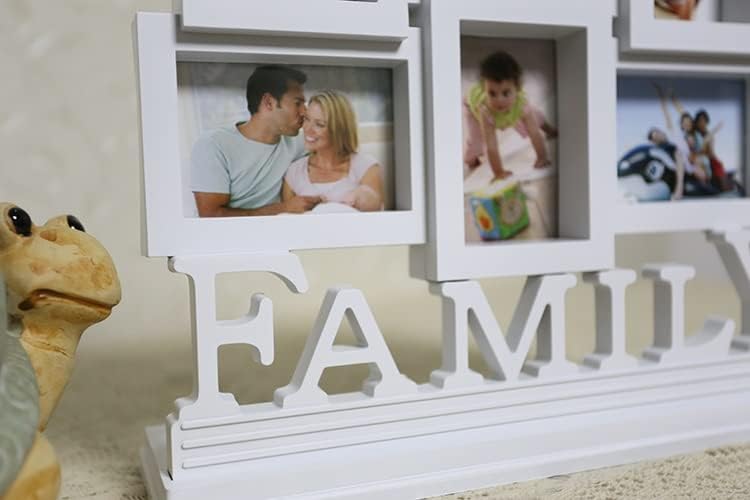 Oonook Отворено вертикално семејство фото рамка за десктоп за декораци за декорации Табела стојат украси, персонализирани континуирано колаж Семејство на семејство,