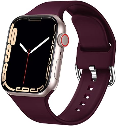 RARF Sport Bands компатибилен со Apple Watch 38mm 40mm 41mm 42mm 44mm 45mm за жени мажи, мек силиконски спорт за замена на спортот компатибилен