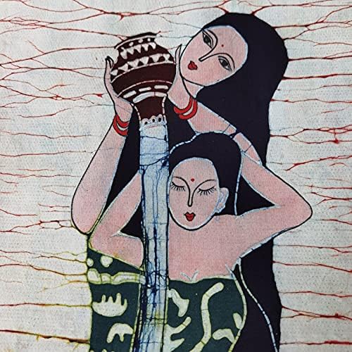 Кинески народни племенски уметности на батик, 12,2 x 23,3 wallид што виси домашен декор 456