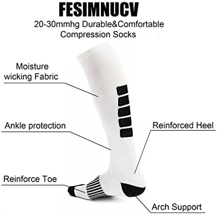 Чорапови за компресија на FesimnucV за жени и мажи 20-30 mmhg Циркулациска поддршка чорапи-3 пара