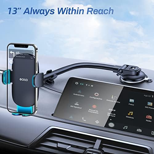 OQTIQ Телефон за шофершајбна за автомобили [Gooseneck 13 долга рака на автомобилот] држач за телефонски монтирање на табла за ветровитница