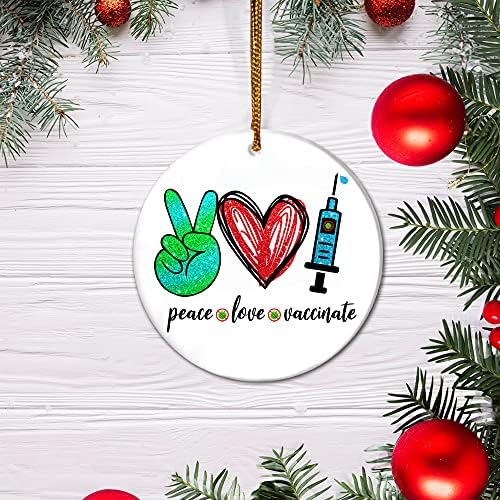 Фало 2021 Божиќен украс Мир Loveубов пандемија украс Карантински украс дрво виси украси подароци за семејство и пријатели