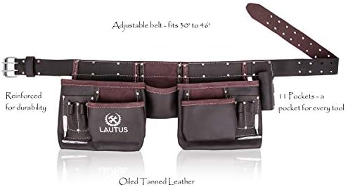Lautus Oil Tanned Leather Tool Belt/Poich/Tagn, Carpenter, Construction, Framers, Handyman, Electrication - кожа