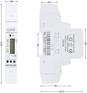 SUTK DDS226D-1P LCD 220V 230V 240V еднофазен мерач на енергија DIN-Rail 5 A 5 A 5 A AC