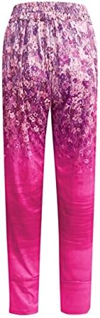 Здфер Капри панталони за жени Палацо салон со широки панталони за нозе, исечени дното, буги панталони со џебови со џебови
