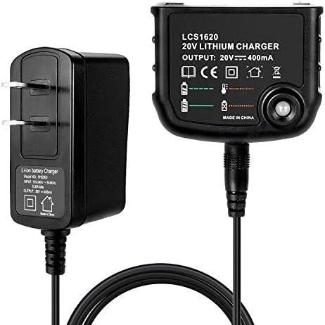 Полнач за полнач Epowon LCS1620 компатибилен со Charger Black и Decker 20V литиум батерија LBXR20 LBXR20-OPE LB20 LBX20 LBX4020