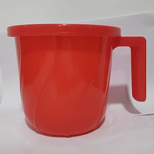 АТКУСА ПРЕМИУМ Пластични чаши за бања за бања X 1 кригла ленти Дизајн БПА бесплатни чаши за капење Даба Кампување кригла, Сертифицирана