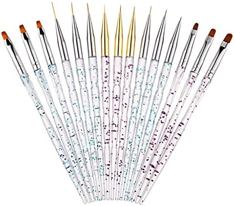 Nizyh Crystal Acrylic Nail Art Art Salon Цветна резба четка за мешана големина Маникир за сликање на пенкало