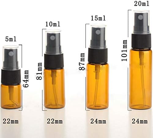 12 парчиња 15мл 0,5 мл кафеава шишиња со стакло со спреј за полнење, за полнење на магла за магла, есенцијално масло од стакло, парфем, парфем