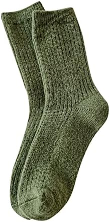 Womenените есен и зимска цврста боја повеќебојни задебелени топли чорапи, случајни чорапи од средно, женски порибување на свила