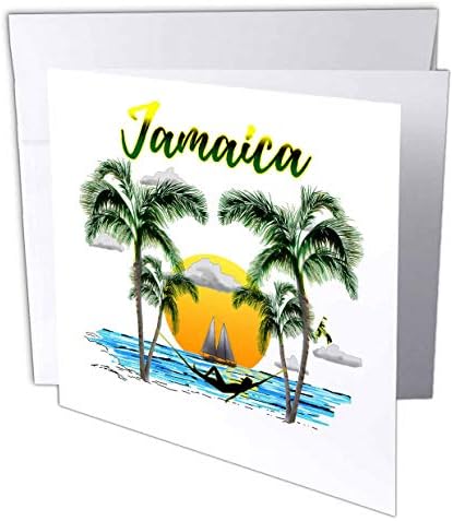 3DROSE Creative Studios MacDonald Creative - Јамајка - Човек на плажа во Јамајка гледајќи го зајдисонцето над океанот - 1 честитка со плик