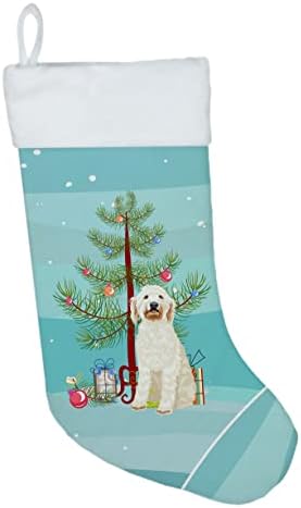 Богатства на Каролина WDK3016CS Doodle Cream 6 Божиќ Божиќно порибување, камин виси чорапи Божиќна сезона забава Декорации за семејни