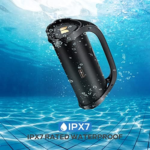 Monster Adventurer Max Portable Bluetooth звучник, IPX7 Водоотпорен безжичен звучник со сабвуфер Рич бас, 100W стерео гласен звучник за звук со 24 часа за играње на отворено, базен плажа, зл