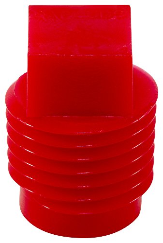 Caplugs 99191150 Пластичен навојно приклучок за фитинзи за цевки. P-28, PE-HD, да ја приклучите големината на конецот 1/4 NPT “, црвено