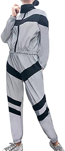 Womenените ракотуваат рефлексивни тренерки за патеки со долги ракави јакна џогерски панталони со џебови за спортска забава