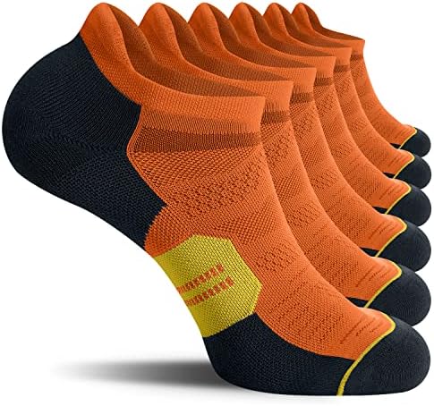 CS Celersport 6 пакуваат машки чорапи за глуждови со перница, ниско сечење атлетски чорапи со атлетски картички