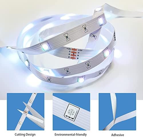 Reikoz LED ленти со ленти, LED светлосна лента со далечински управувач, контролна кутија, 16,4 ft 5050 RGB светла за промена на