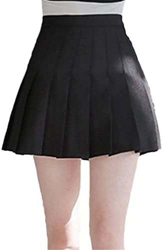 Девојчето Девојка плетено тениско здолниште, краток фустан со високи половини со долна облека, женски тенок училишен униформа, здолништа