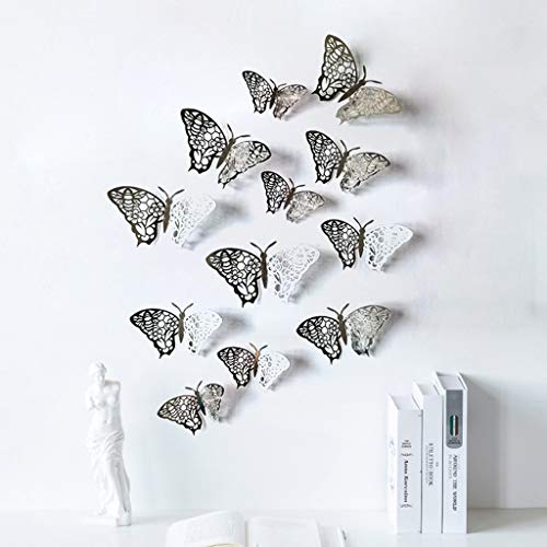 12 Парчиња 3д Шуплива Декорација На Ѕидни Налепници Со Пеперутки Креативна Форма На Пеперутка Ѕидни Налепници Отстранливи Налепници