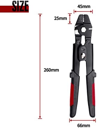 СПИДВОКС 10 Инчи Клешти за Стегање со 180 Парчиња Алуминиумска Двојна Цевка Јамка За Стегање Јамка Ракави Жица Алатка За Стегање Јаже Со Ergономска Рачка до 2,2 мм