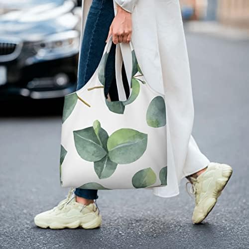 Voziti Eucalyptus лисја печатено платно торба, торбичка за еднократна употреба на намирници естетска торба за торби за торби за шопинг, свадби,