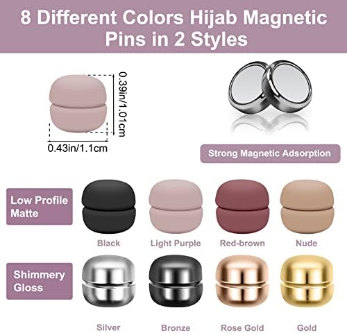 8 компјутери хиџаб магнетни иглички, мокнски мулти-употреба јачина на хиџаб игли за жени магнети магнети, шарени пинови за магнет