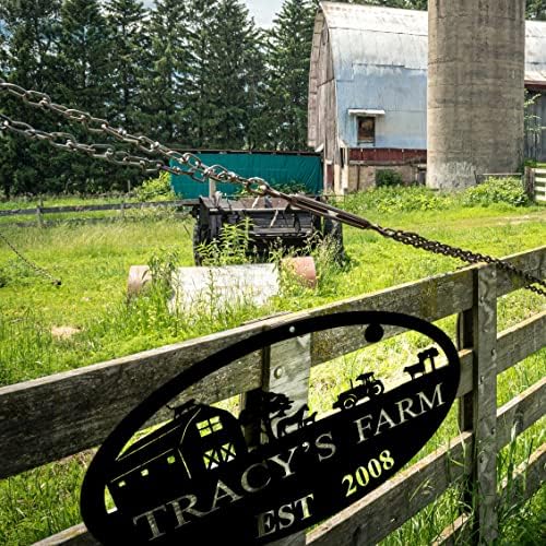 Персонализиран знак на фарма, знак за име на метал, кориснички знак на отворено за фарма, семејство