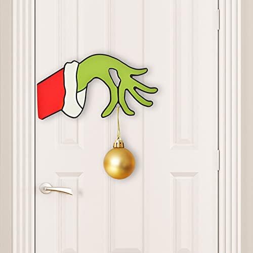 2 ПАРЧИЊА Божиќен Крадец Раце Висечки Украс Новогодишна Елка Дрвена Декорација Божиќен Елф Венец За Божиќ Декор На Ѕидот На Домашната Врата