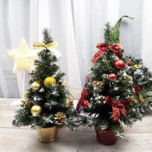 Подигнете Мини Новогодишна Елка Вештачка Елка Мала Компактна Празнична Божиќна Работна Површина Декор Вештачки Дрвја Украс За Новогодишна Елка