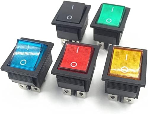 Tpuoti Latching Rocker Switch Switch Switch I/O 6 пинови со светлина 16A 250VAC 20A 125VAC KCD4 BOAT DPST